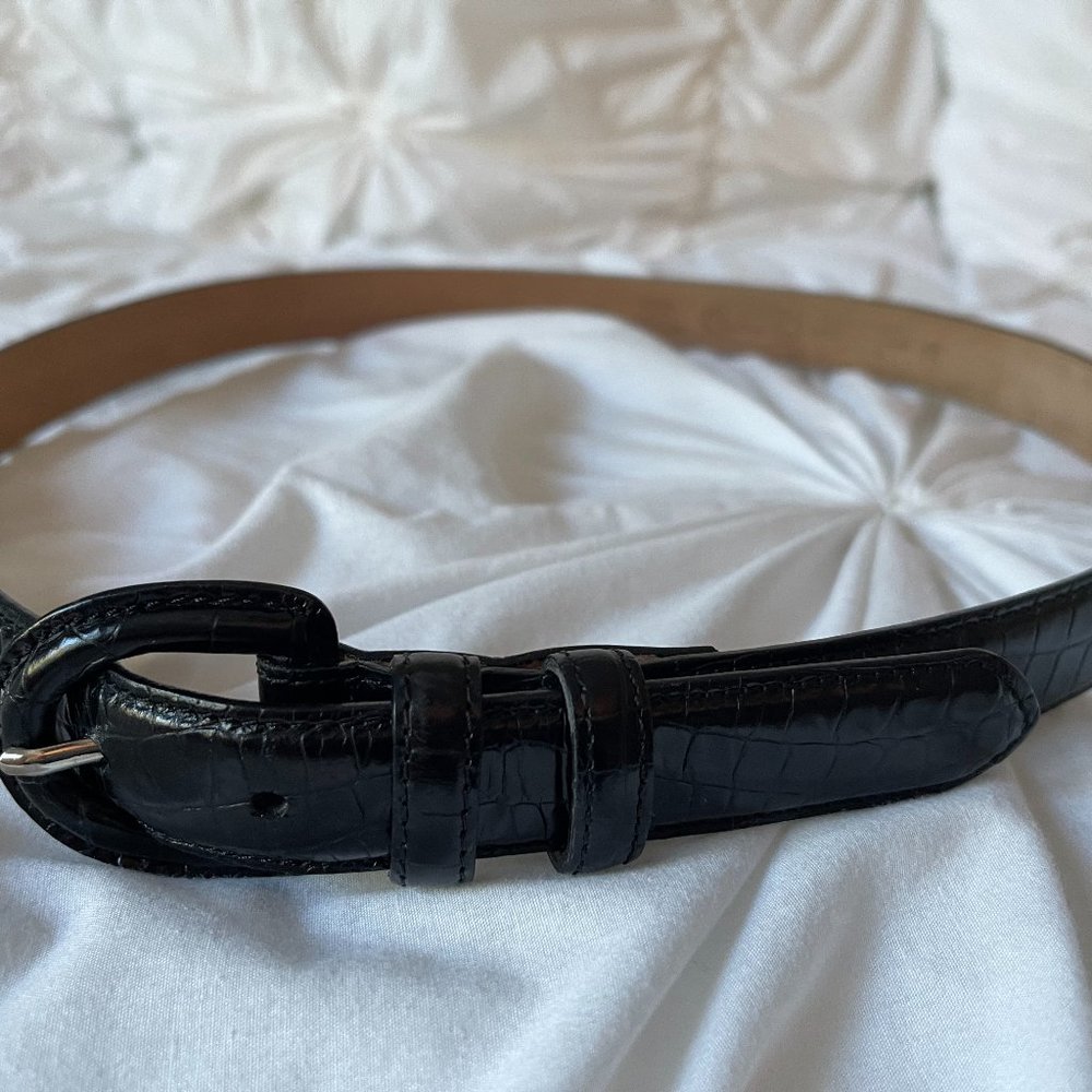 Talbot's Black Croc Genuine Leather Belt
